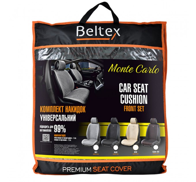 Премиум накидки для передних сидений BELTEX Monte Carlo, black-red 2шт., цена: 2 617 грн.