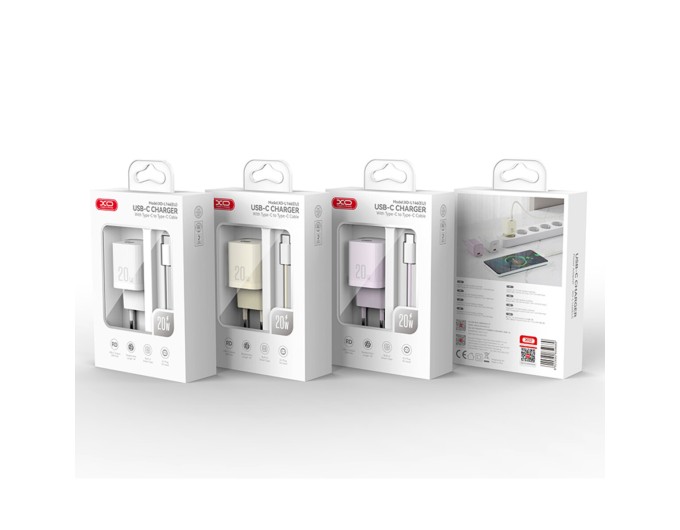 Сетевое зарядное устройство XO L146 PD20W Single USB-C + Type-C кабель белый, цена: 279 грн.