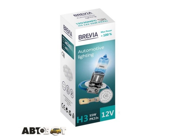 Галогенна лампа BREVIA Max Power +100% H3 12030MPC (1 шт.), ціна: 223 грн.