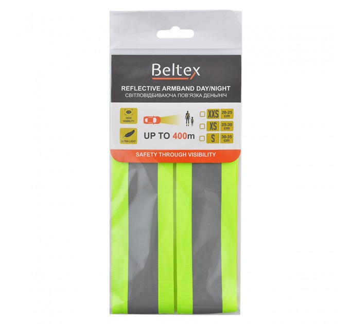 Світловідбиваюча пов'язка дитяча Beltex жовта день/ніч XXS 20-25см, ціна: 53 грн.