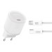 Сетевое зарядное устройство XO L143 PD20W Single USB-C + Lightning кабель белый, цена: 259 грн.