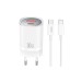 Сетевое зарядное устройство XO CE21 PD30W/PPS33W 1USB-A+1USB-C + Type-C кабель белый, цена: 449 грн.