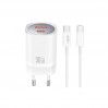 Сетевое зарядное устройство XO CE21 PD30W/PPS33W 1USB-A+1USB-C + Type-C кабель белый, цена: 449 грн.