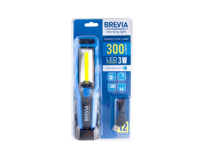 Ліхтар інспекційний Brevia LED 8SMD+1W LED 300lm 2000mAh microUSB, ціна: 891 грн.
