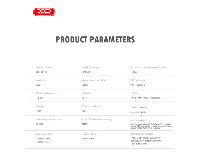 FM-трансмиттер XO BCC18 Smart Bluetooth+MP3 Type-C черный, цена: 259 грн.