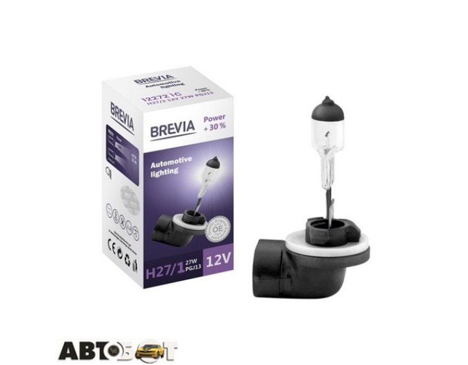 Галогенна лампа BREVIA Power +30% H27/1 12V 27W PG13 CP 12271PC (1 шт.), ціна: 172 грн.