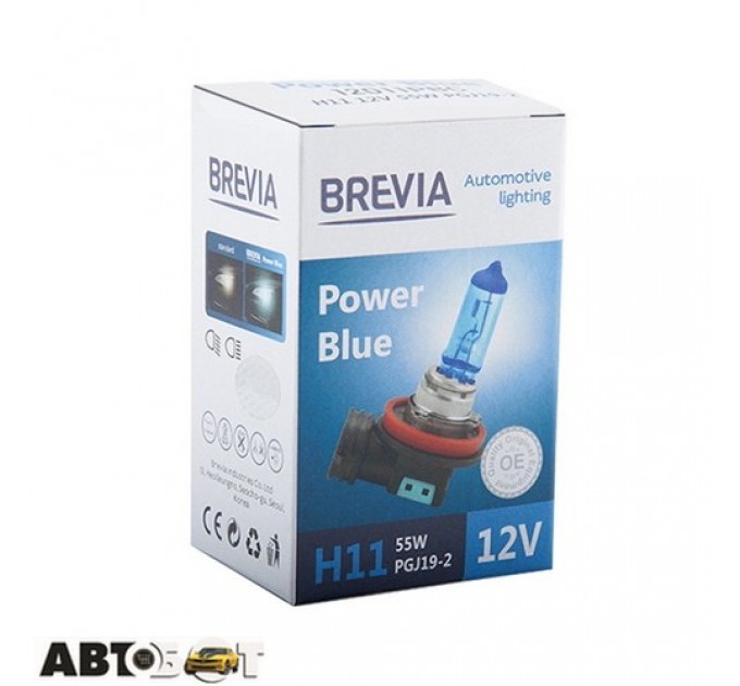  Галогенная лампа BREVIA Power Blue H11 PGJ19-2 4200K 12V 55W 12011PBC (1 шт.)