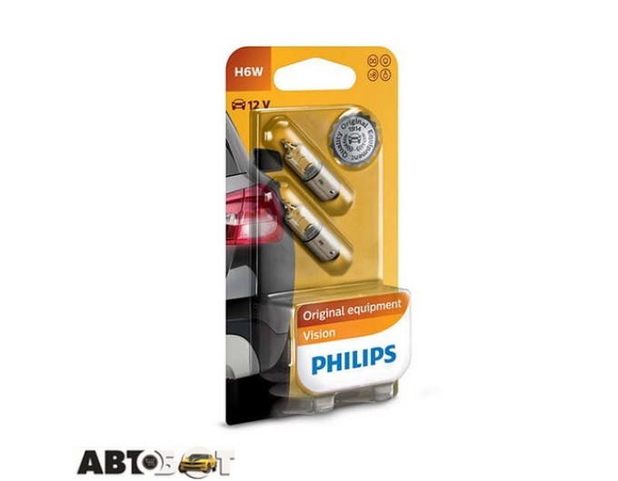 Лампа накаливания Philips Vision H6W 12036B2 (2 шт.), цена: 417 грн.