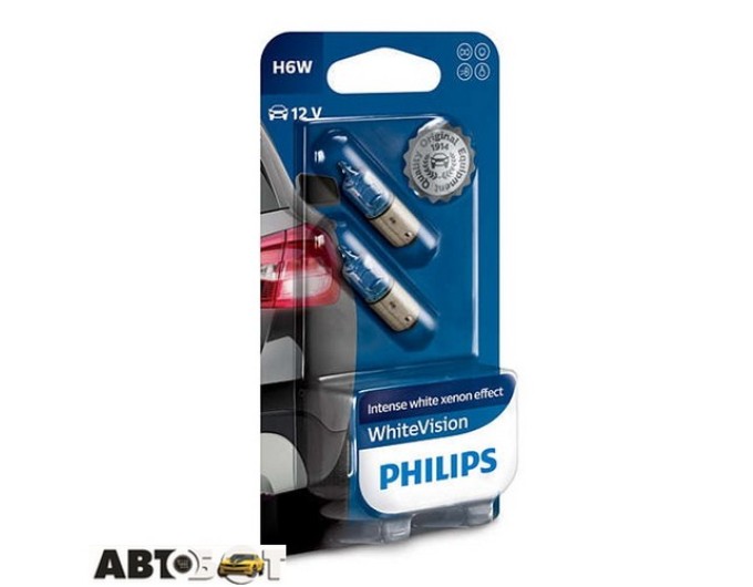 Лампа розжарювання Philips WhiteVision H6W 12V 6W BAX9s 12036WHVB2 (2 шт.), ціна: 646 грн.