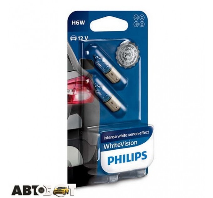 Лампа накаливания Philips WhiteVision H6W 12V 6W BAX9s 12036WHVB2 (2 шт.), цена: 493 грн.