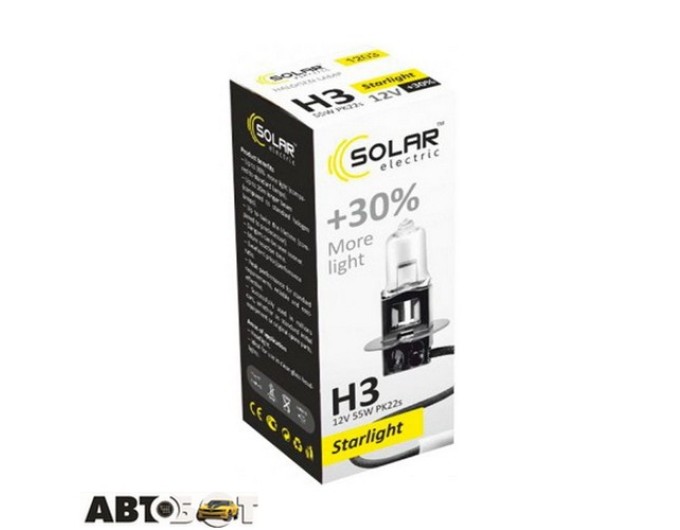 Галогенна лампа SOLAR Starlight + 30% H3 1203 (1 шт.), ціна: 60 грн.