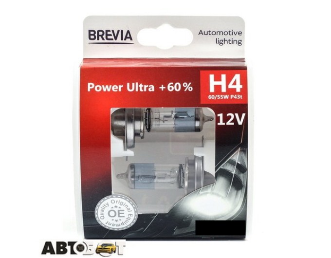 Галогенна лампа BREVIA Power Ultra +60% H4 12040PUS (2 шт.), ціна: 547 грн.