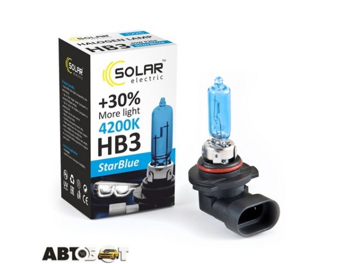 Галогенна лампа SOLAR StarBlue HB3 12V 65W 4200K 1225 (1 шт.), ціна: 158 грн.