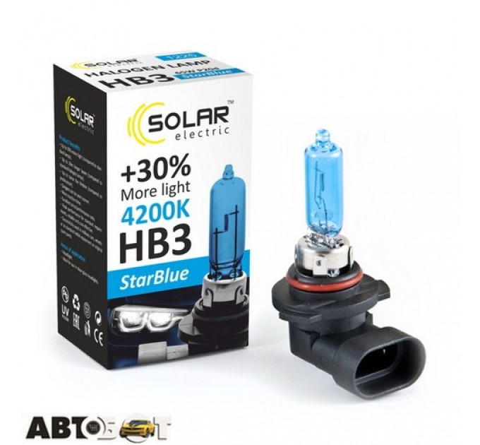  Галогенная лампа SOLAR StarBlue HB3 12V 65W 4200K 1225 (1 шт.)