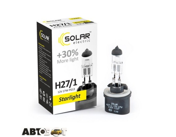 Галогенна лампа SOLAR Starlight H27/1 12V 27W 3200K 1227 (1 шт.), ціна: 98 грн.