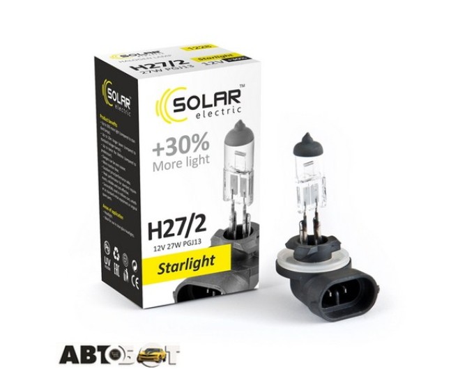 Галогенна лампа SOLAR Starlight H27/2 12V 27W 3200K 1228 (1 шт.), ціна: 98 грн.
