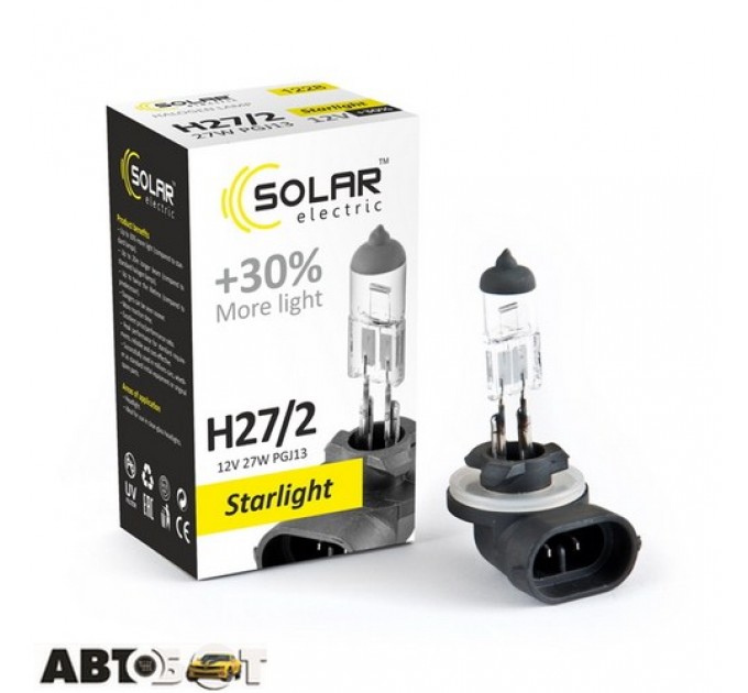 Галогенна лампа SOLAR Starlight H27/2 12V 27W 3200K 1228 (1 шт.), ціна: 83 грн.
