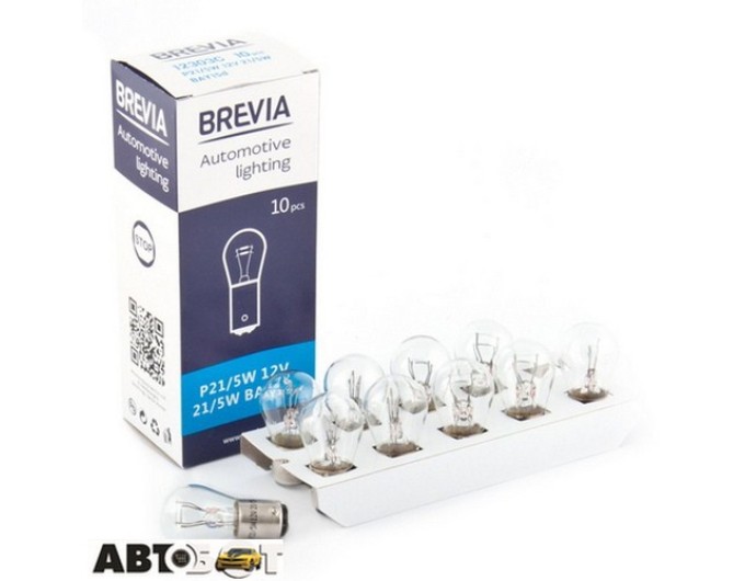 Лампа накаливания BREVIA P21/5W BAY15d 12V 21/5W 12303C (1 шт.), цена: 23 грн.