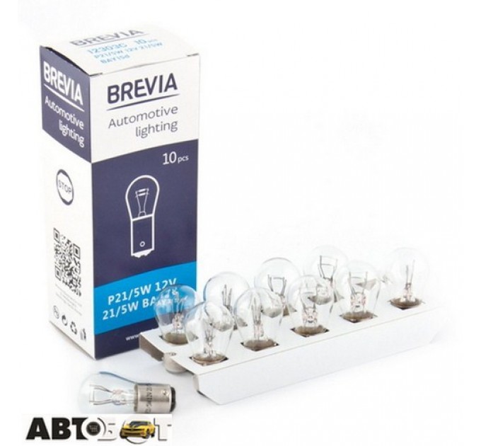  Лампа накаливания BREVIA P21/5W BAY15d 12V 21/5W 12303C (1 шт.)