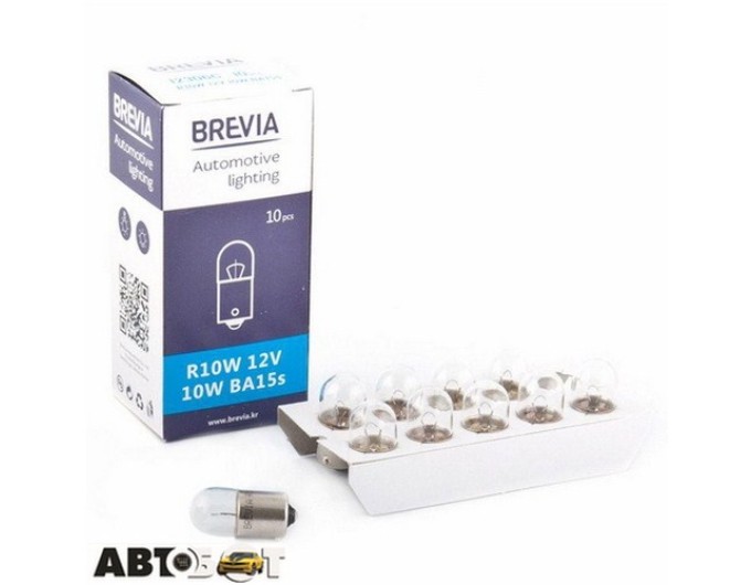 Лампа розжарювання BREVIA R10W 12V 10W BA15s 12306C (1 шт.), ціна: 16 грн.