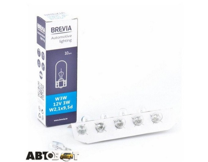 Лампа розжарювання BREVIA W3W/W2.1x9.5d 12V 12307C (1 шт.), ціна: 11 грн.
