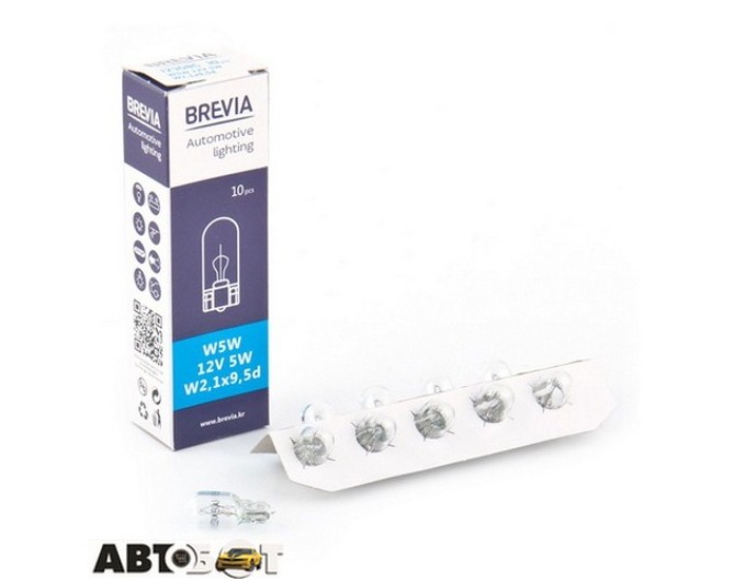 Лампа накаливания BREVIA W5W/W2.1x9.5d 12V 12308C (1 шт.), цена: 11 грн.