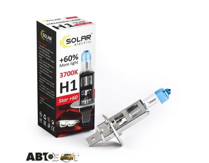 Галогенна лампа SOLAR Star H1 12V 55W 3700K 1231 (1 шт.), ціна: 98 грн.