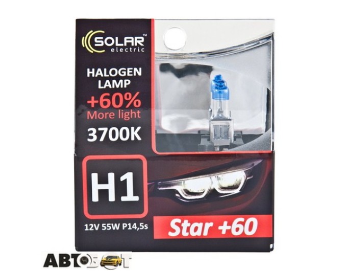 Галогенная лампа SOLAR Star H1 12V 55W 3700K 1231S2 (2 шт.), цена: 230 грн.