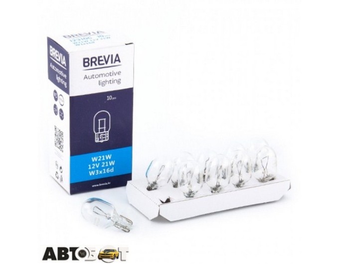 Лампа розжарювання BREVIA W21W W3x16d 12V 12310C (1 шт.), ціна: 32 грн.