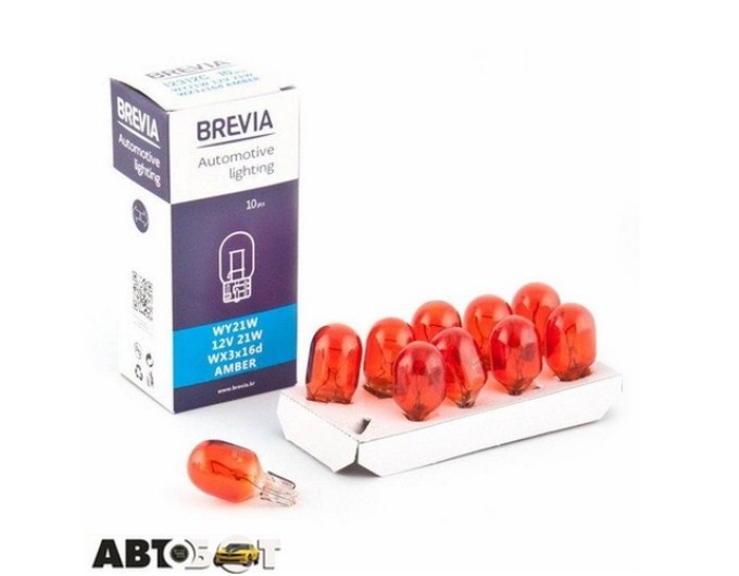 Лампа накаливания BREVIA WY21W WX3x16d 12V AMBER 12312C (1 шт.), цена: 121 грн.