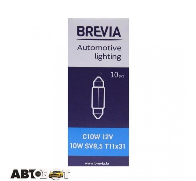  Лампа накаливания BREVIA C10W 12V 10W SV8.5 T11x31 CP 12313C (1 шт.)