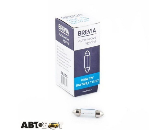 Лампа розжарювання BREVIA C10W 12V 10W SV8.5 T11x37 CP 12315C (1 шт.), ціна: 12 грн.