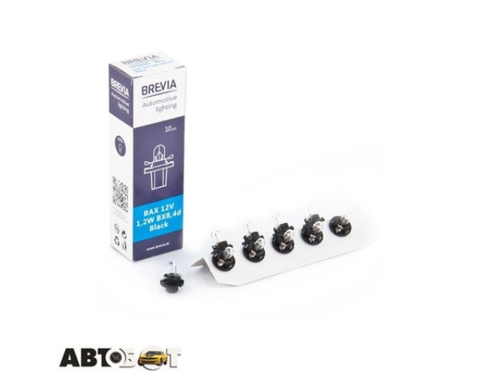Лампа розжарювання BREVIA BAX BX8.4d 12V 1.2W Black CP 12324C (1 шт.), ціна: 32 грн.