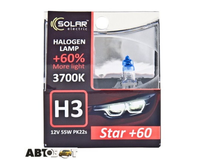 Галогенна лампа SOLAR Star H3 12V 55W 3700K 1233S2 (2 шт.), ціна: 225 грн.