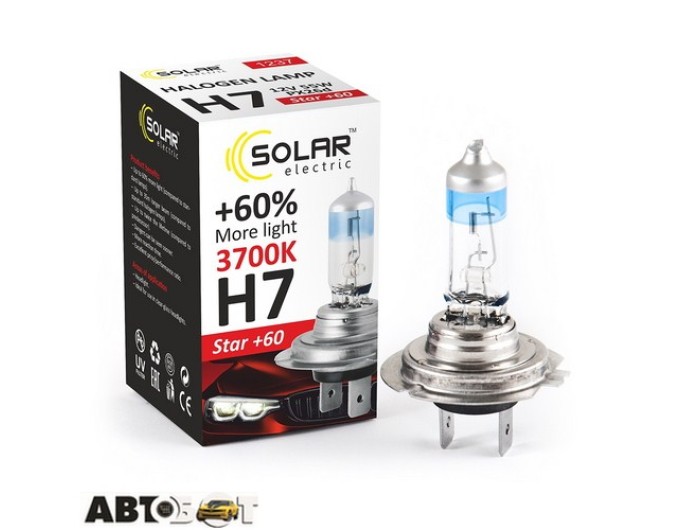 Галогенна лампа SOLAR Star H7 12V 55W 3700K 1237 (1 шт.), ціна: 187 грн.