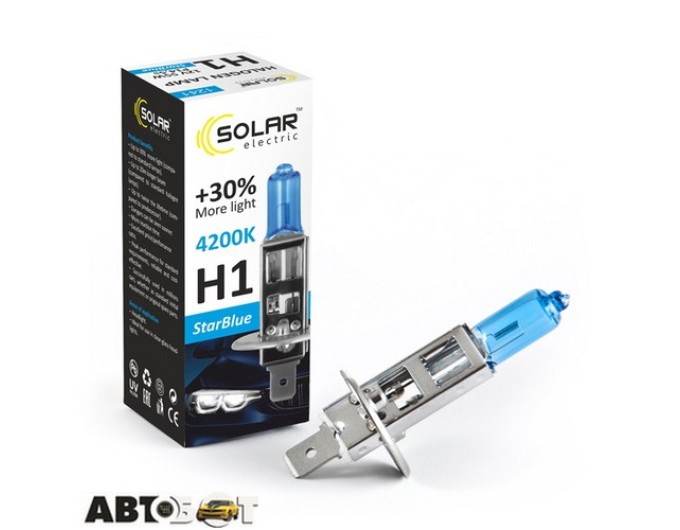 Галогенна лампа SOLAR StarBlue H1 12V 55W 4200K 1241 (1 шт.), ціна: 99 грн.