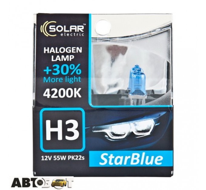 Галогенная лампа SOLAR StarBlue H3 12V 55W 4200K 1243S2 (2 шт.)