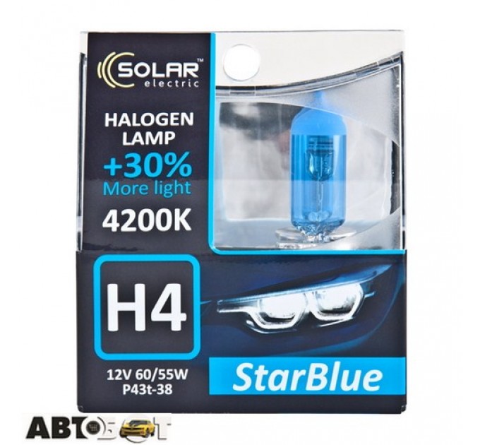  Галогенная лампа SOLAR StarBlue H4 12V 60/55W 4200K 1244S2 (2 шт.)