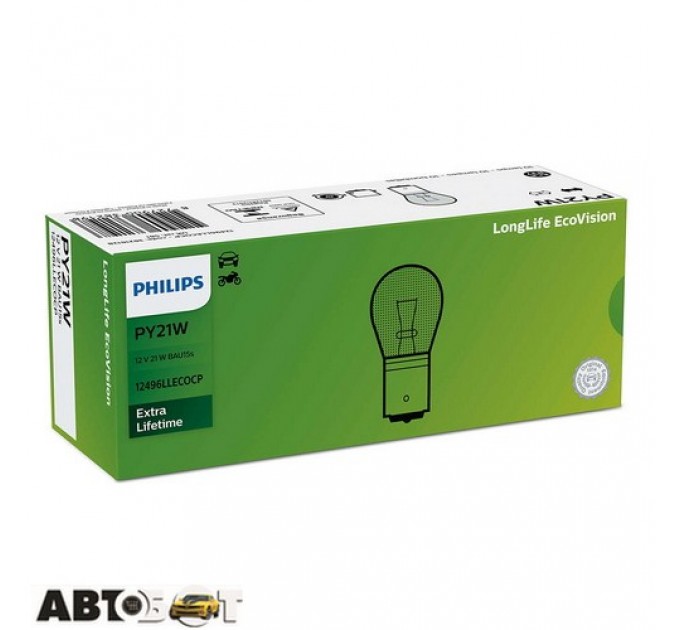 Лампа накаливания Philips LongerLife EcoVision PY21W 12V 12496LLECOCP (1 шт.), цена: 55 грн.
