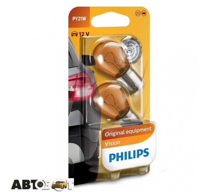 Лампа накаливания Philips Vision PY21W 12V 12496NAB2 (2 шт.), цена: 91 грн.
