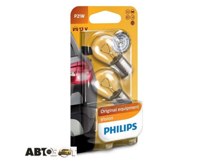 Лампа накаливания Philips Vision P21W 12V 12498B2 (2 шт.), цена: 80 грн.