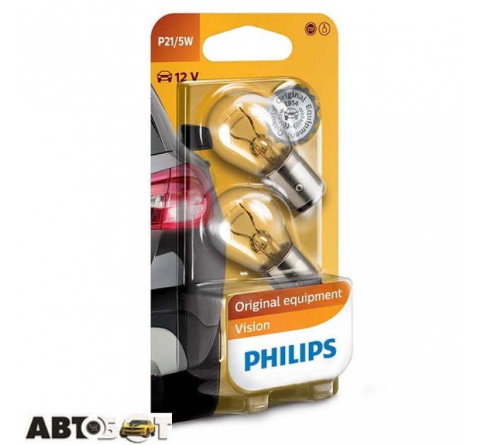 Лампа розжарювання Philips Vision P21/5W 12V 12499B2 (2 шт.), ціна: 61 грн.