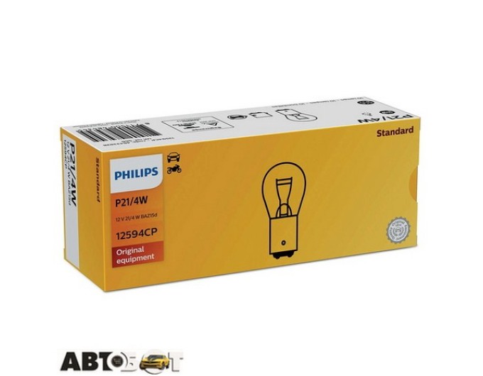 Лампа розжарювання Philips Vision P21/4W 12V 12594CP (1 шт.), ціна: 62 грн.