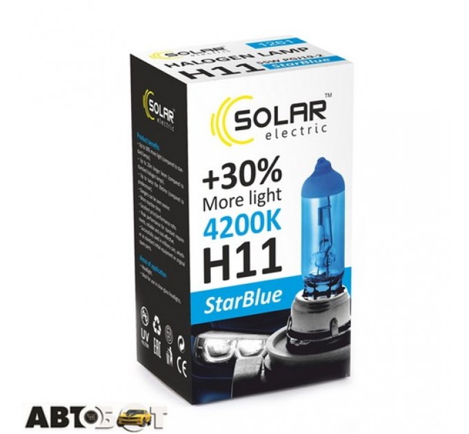  Галогенная лампа SOLAR StarBlue H11 12V 55W 4200K 1261_H (1 шт.)