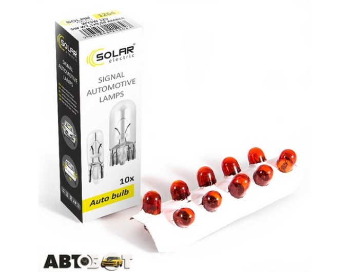 Лампа розжарювання SOLAR WY5W 12V W2.1x9.5d AMBER 1264 (1 шт.), ціна: 6 грн.