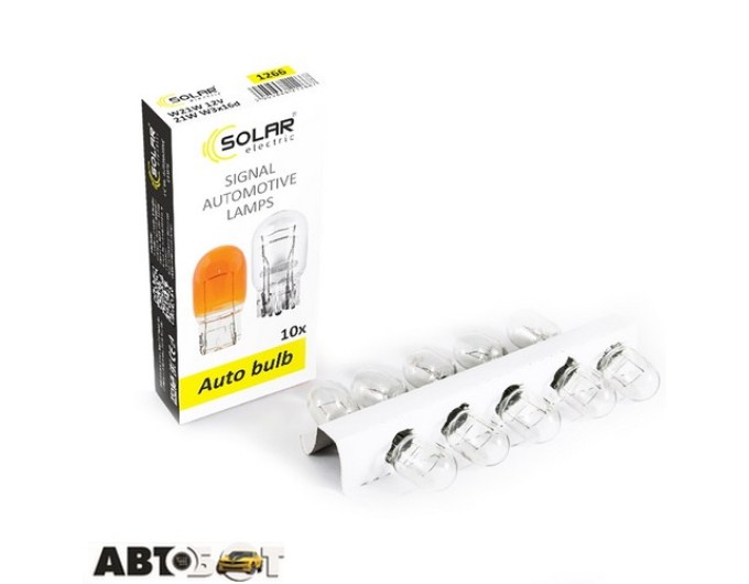 Лампа розжарювання SOLAR W21W 12V W3x16d 1266 (1 шт.), ціна: 31 грн.