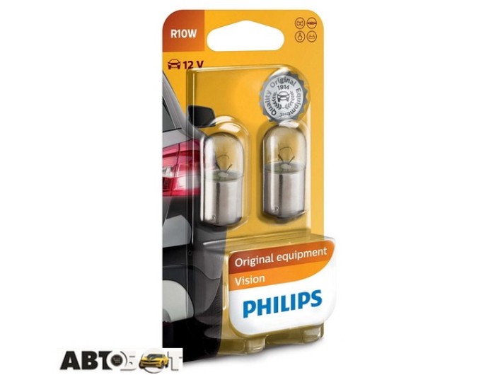 Лампа накаливания Philips Vision R10W 12V 10W 12814B2 (2 шт.), цена: 41 грн.
