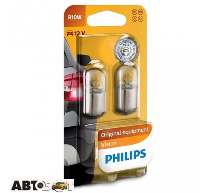 Лампа накаливания Philips Vision R10W 12V 10W 12814B2 (2 шт.), цена: 35 грн.