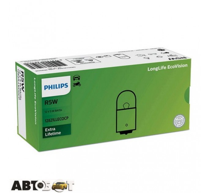 Лампа розжарювання Philips LongerLife EcoVision R5W 12V 12821LLECOCP (1 шт.), ціна: 24 грн.