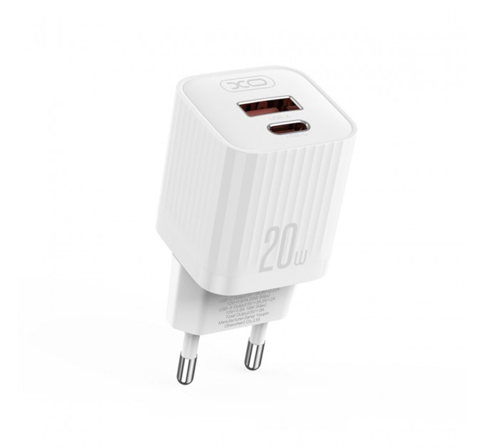 Сетевое зарядное устройство XO L147 PD20W 1USB-A+1USB-C белый, цена: 199 грн.